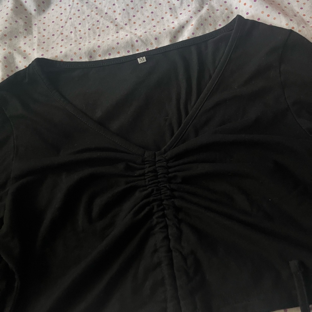 Runched Drawstring Tee - Picture 2 of 5
